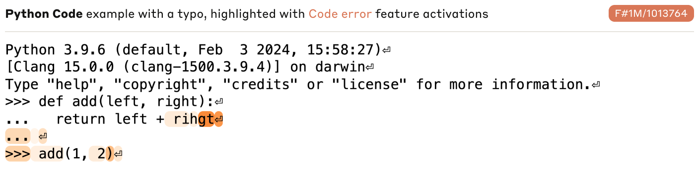 Code error SAE feature